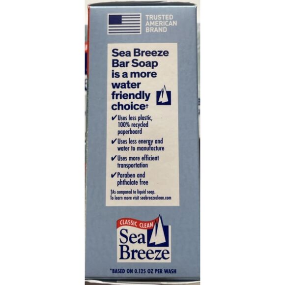 Sea Breeze Classic Clean Toning Clarifying Moisture Bar 4 Bars 6.5 oz ea. - Picture 2 of 3